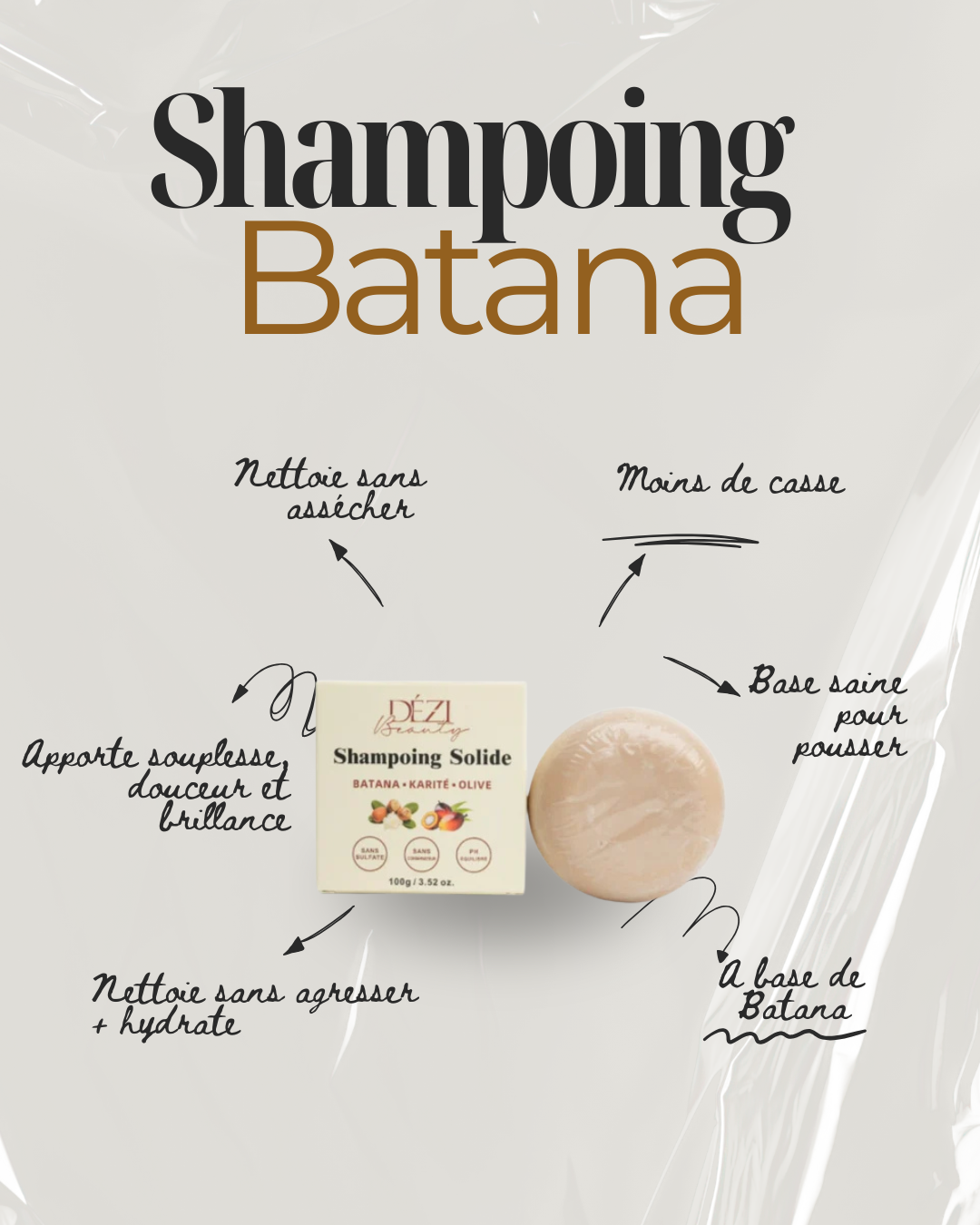 Shampoing solide Batana, Karité & olive - Sans sulfate Nutrition & Douceur
