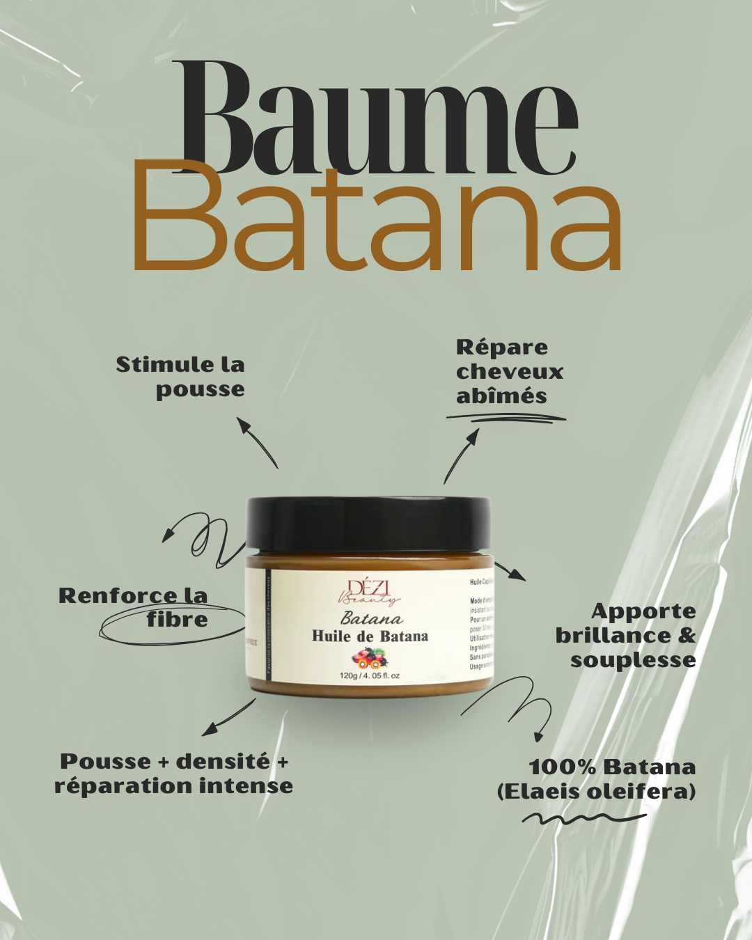 Baume de Batana 100% Pur - Pousse , Densité et Réparation